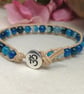 Blue agate and tan leather with Om button fastener  - Image 3