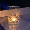 Fused glass snowflake candle screen 