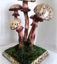 Decoupage Toadstool clay art sculpture - Image 5