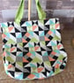 Geometric reversible tote bag 