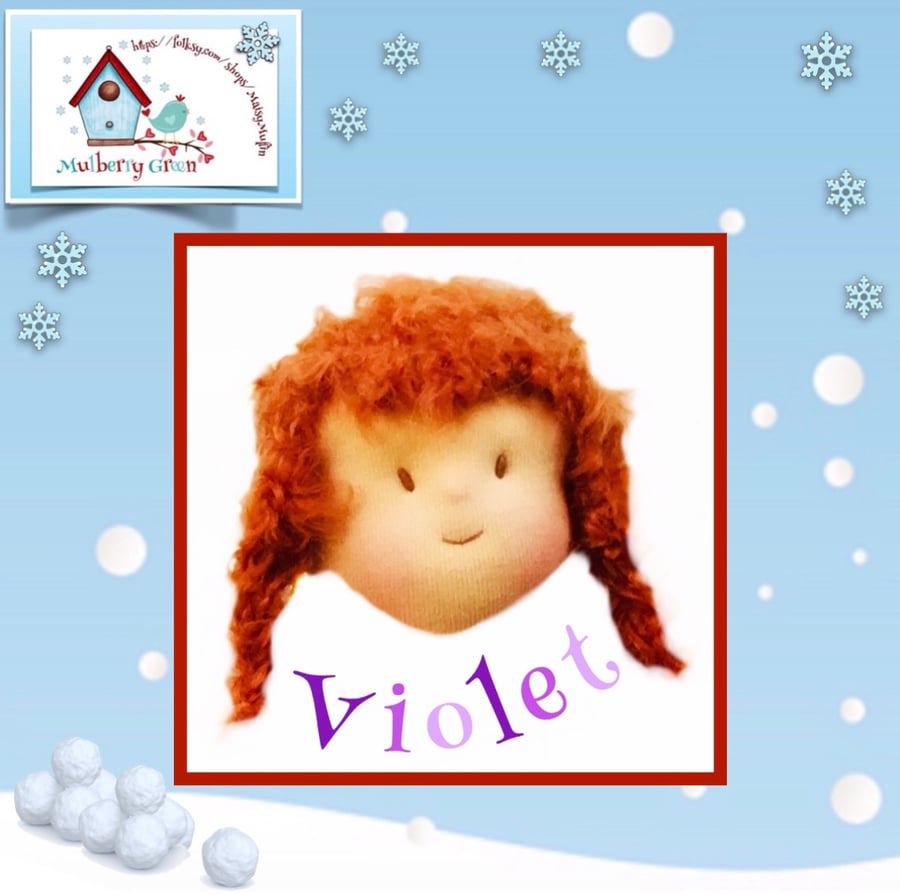 Violet Valentine - a handcrafted Mulberry Green doll