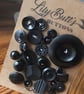 23 Vintage Mixed Black Buttons - Image 2