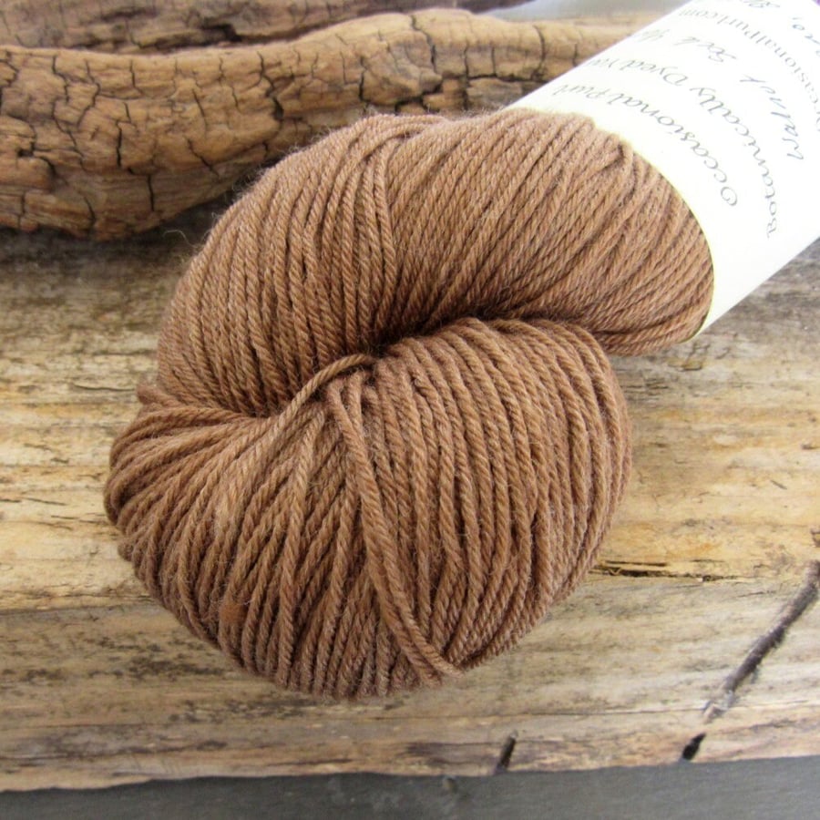 100g Walnut Brown Natural Dye Sock Yarn