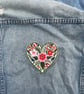 Wedding Botanical Heart Patch Embroidered Floral Love Iron On Sew On - Image 3