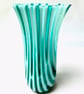Handmade Ice Blue Fused Glass Bud Vase – Contemporary Artisan Glassware - Image 1