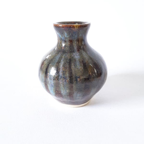 Miniature Striped Ceramic Vase 
