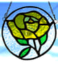 Rose Ring Suncatcher Stained Glass Yellow Handmade Gift Flower - Image 3