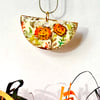 Cute pumpkins half moon pendants, handcrafted 