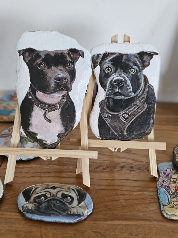 Hand Painted Pet Portraits from your Photos - Unique Custom Art - Cat Dog etc