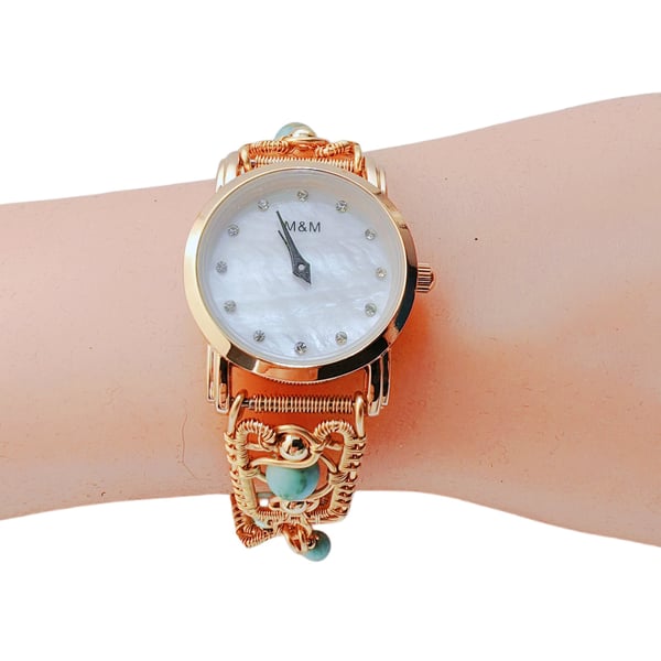 Watches for women turquoise stone beads Bracelet Watch Beaded Wrist Watch Person