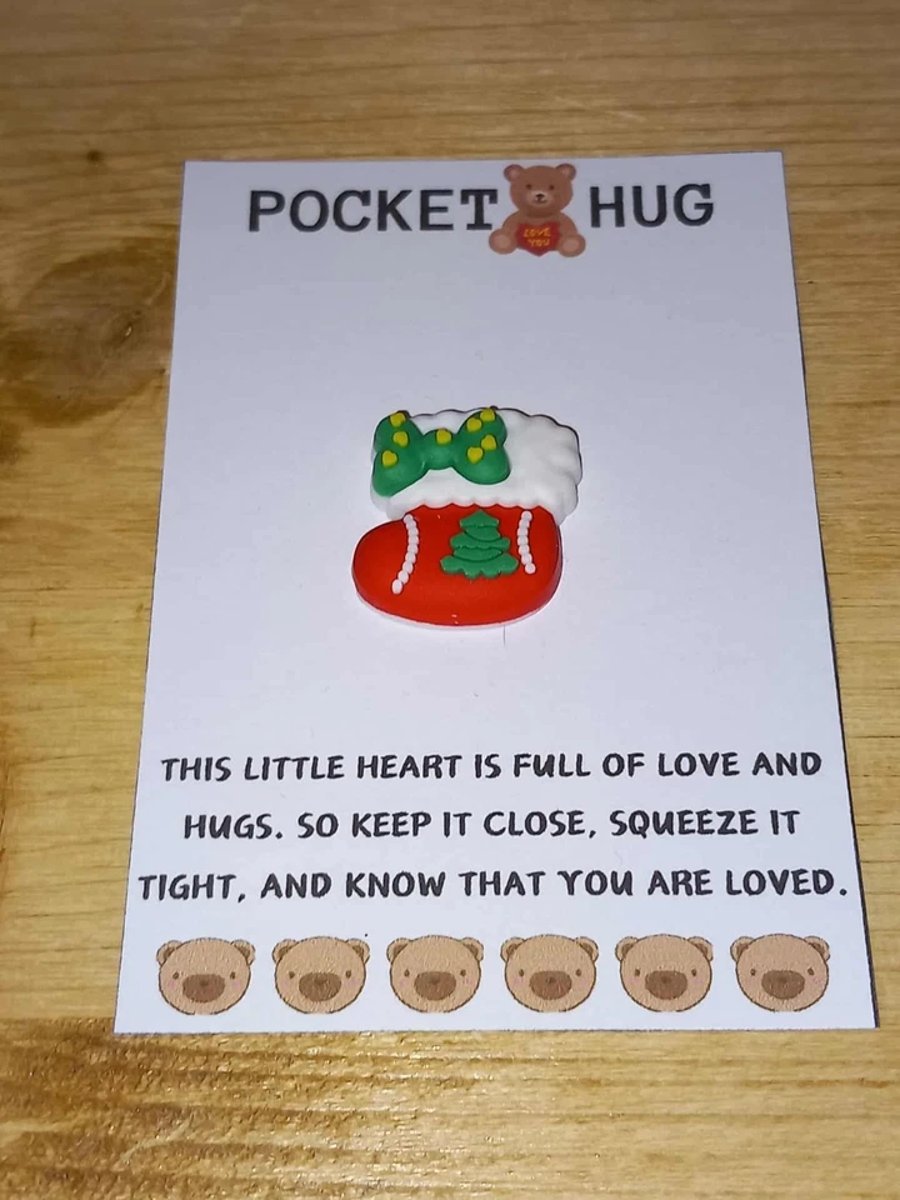 Christmas pocket hug Christmas Stocking-Handmade Christmas pocket hug