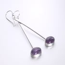 Long dangle amethyst earrings