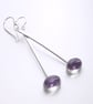 Long dangle amethyst earrings