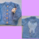 Baby and Child's Cardigan with Butterfly Pattern on the Back, Child's Cardigan