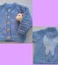 Baby and Child's Cardigan with Butterfly Pattern on the Back, Child's Cardigan - Image 8