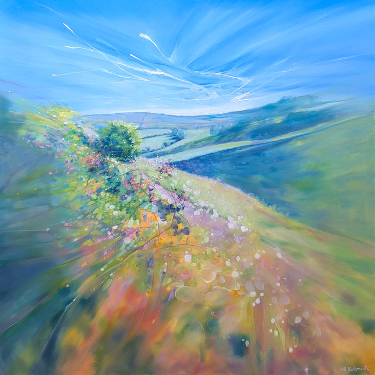 The Devil's Dyke semi-abstract landscape painting of South Downs, Sussex