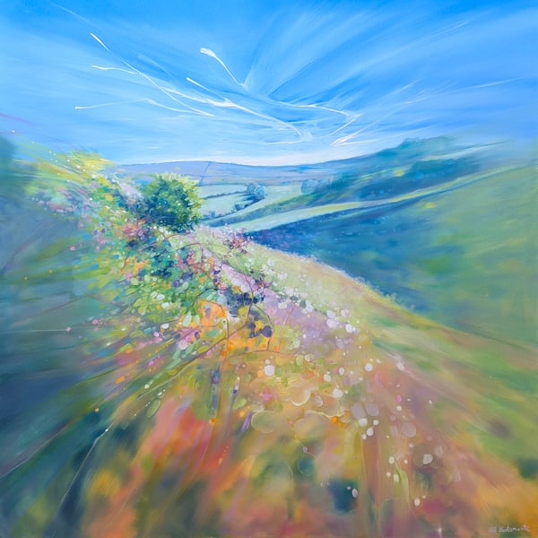 The Devil's Dyke semi-abstract landscape painting of South Downs, Sussex