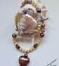 Agate, Yellow Jade & Copper Heart  Statement Necklace ONE OFF - Image 3