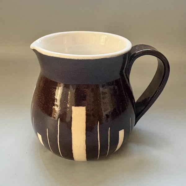 Handmade Ceramic Jug: Dark Chocolate Art Decor Design