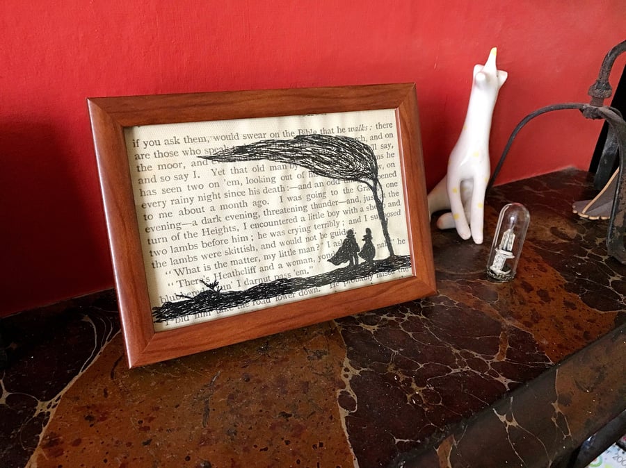 Classic Literature - Wuthering Heights Silhouette Framed Illustration Embroidery