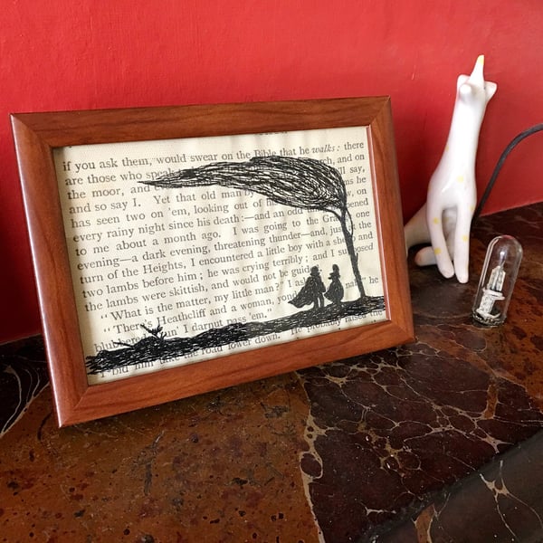Classic Literature - Wuthering Heights Silhouette Framed Illustration Embroidery