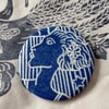 Hand Printed 1920 lady pocket Mirror