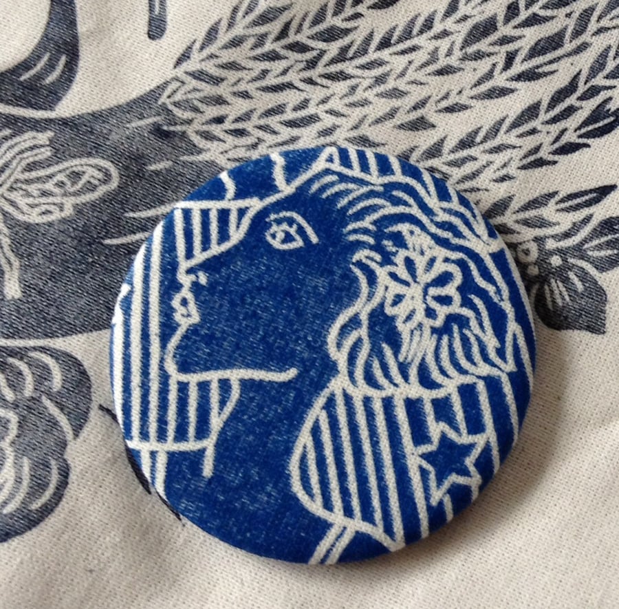 Hand Printed 1920 lady pocket Mirror