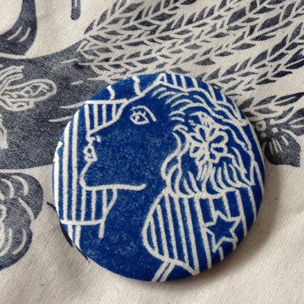 Hand Printed 1920 lady pocket Mirror
