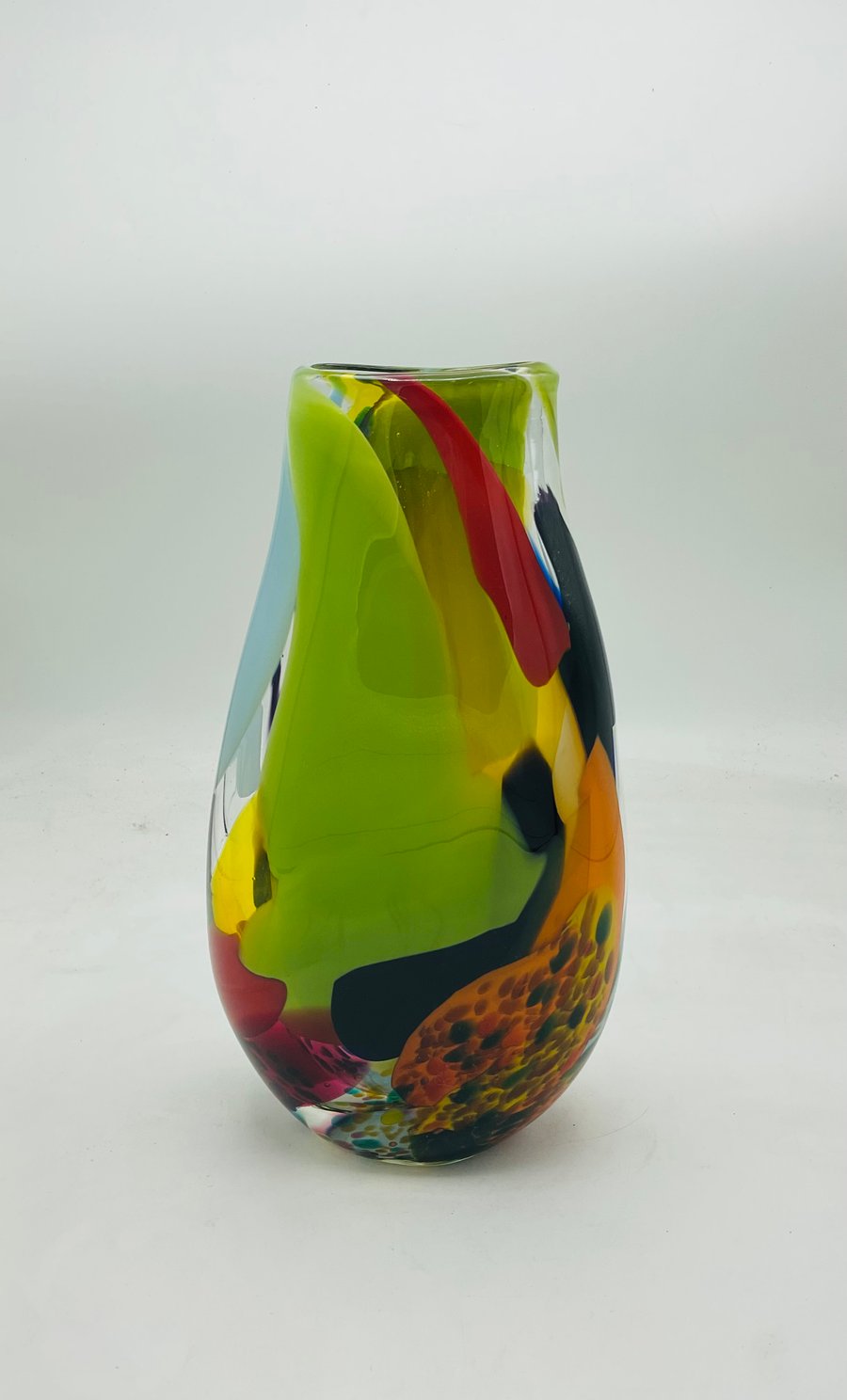 Baby Brushstroke Vase in Orange and Green