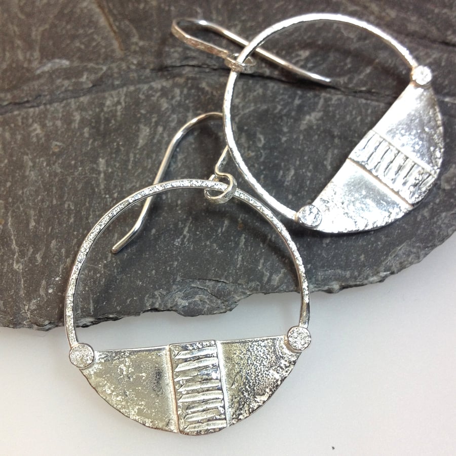 sterling silver circular tribal earrings