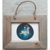 Deer rider small print in driftwood frame