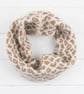 Leopard knitted cowl - cream - Image 1