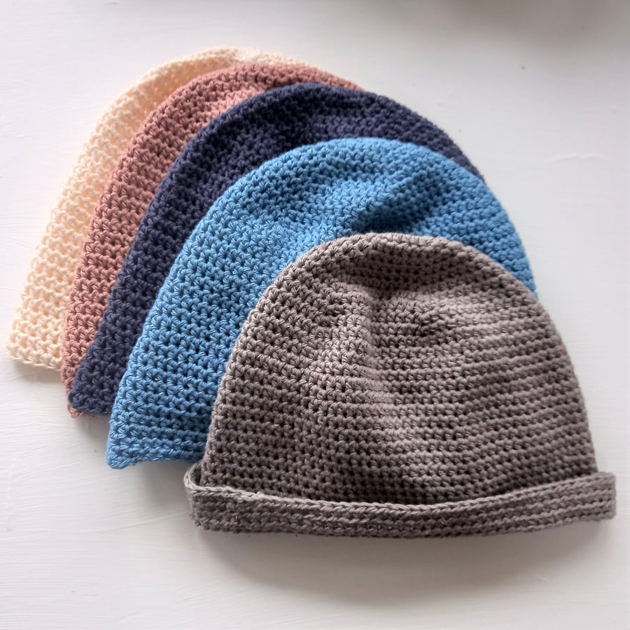 Crochet Pattern - ROUNDWAY Hat - Linen & Cotton - Men Women Children - by email