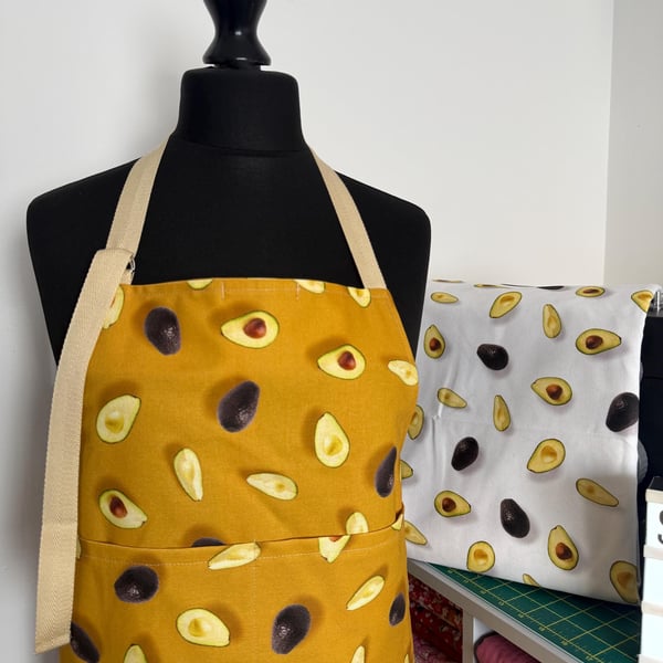 Awesome Avocado Apron, Fruit Apron, Kitchen gift, Fun Summer Colourful apron