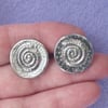 Pewter cufflinks,spiral shell design