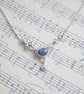 Sterling silver flower necklace with kyanite, dainty gemstone necklace - Image 4
