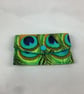 Peacock feathers card case, Peacocks travel pass holder, Handmade - Image 2