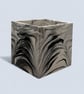 Plant Pot Cube - Unique White with Black Marbling Square Planter - Image 4