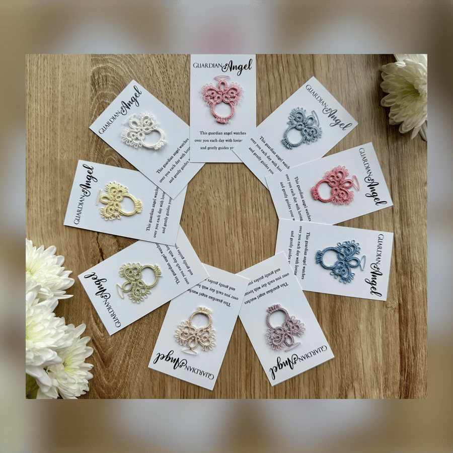 Tatted lace guardian angel pocket hug