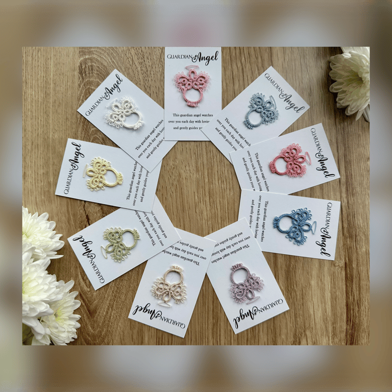 Tatted lace guardian angel pocket hug