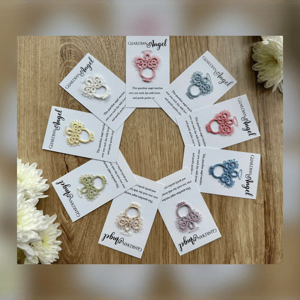 Tatted lace guardian angel pocket hug