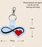 Infinity Love Keyring - Embroidered Heart Bag Charm - Image 5