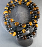 Bracelet Onyx and Tiger's Eye gemstone stretchy design 2 of 3 handmade - Image 6