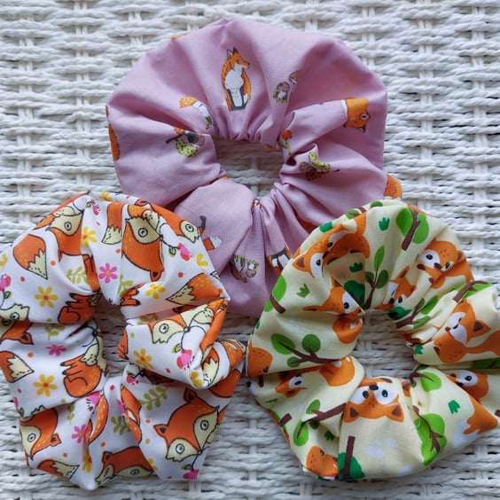 Pack of 3 Fox Hair Scrunchies