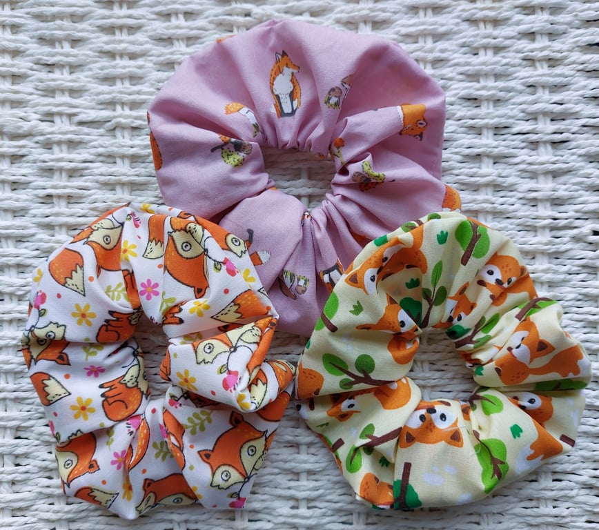 Pack of 3 Fox Hair Scrunchies