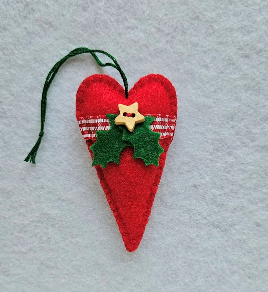 Red Felt Christmas Heart