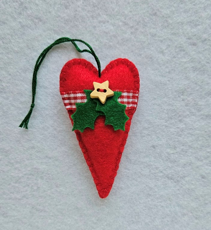 Red Felt Christmas Heart
