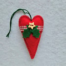 Red Felt Christmas Heart