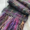 Hand dyed, spun and woven scarf  Hippy at Heart