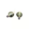 Glass Bead Earrings Charcoal Grey Black 